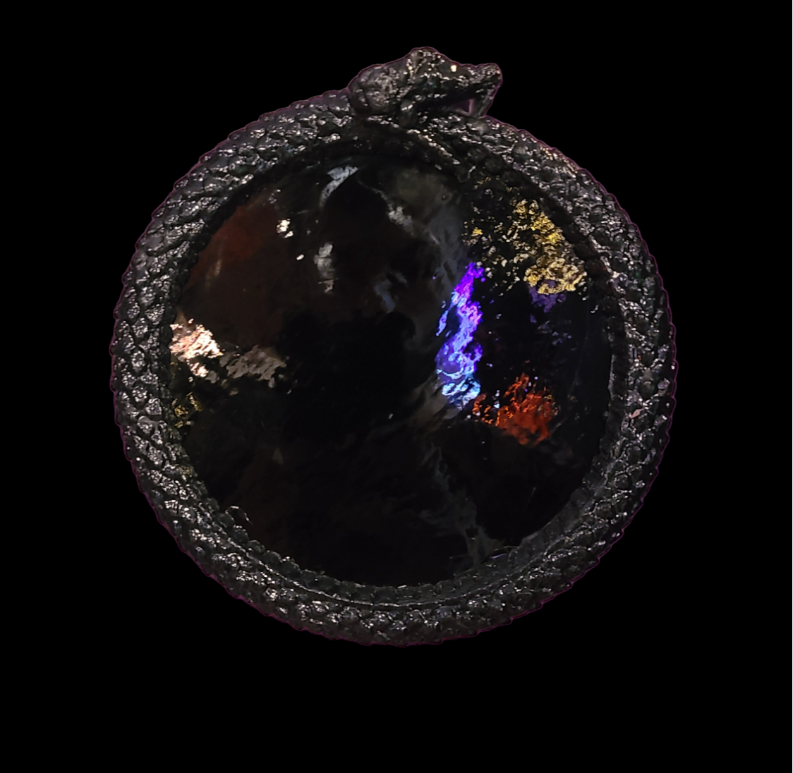 Scrying mirror Ouroboros black mirror snake