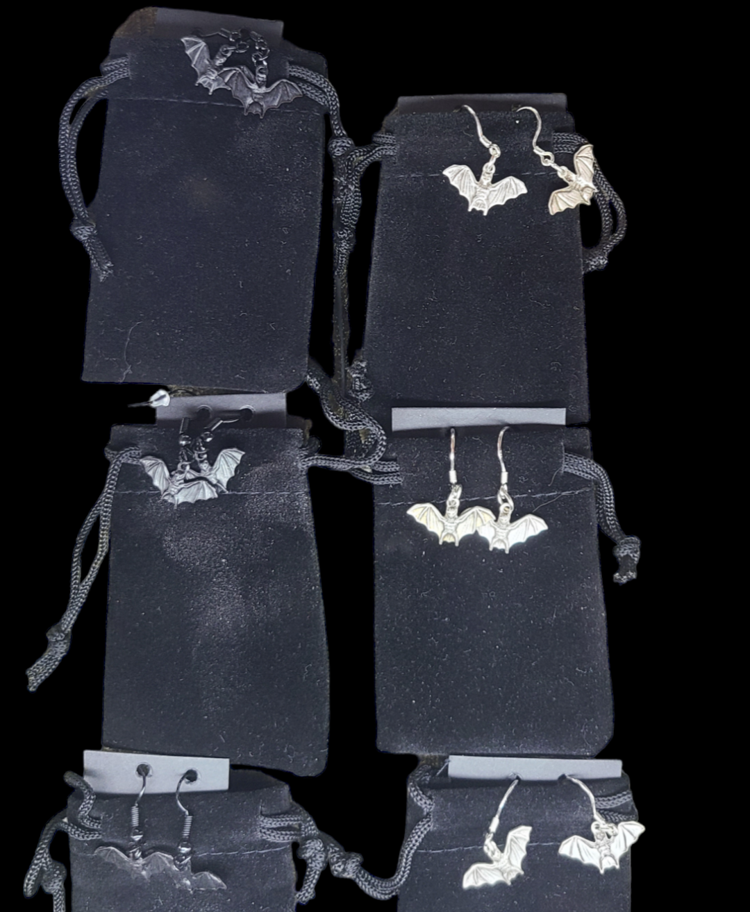 Bat earings SILVER