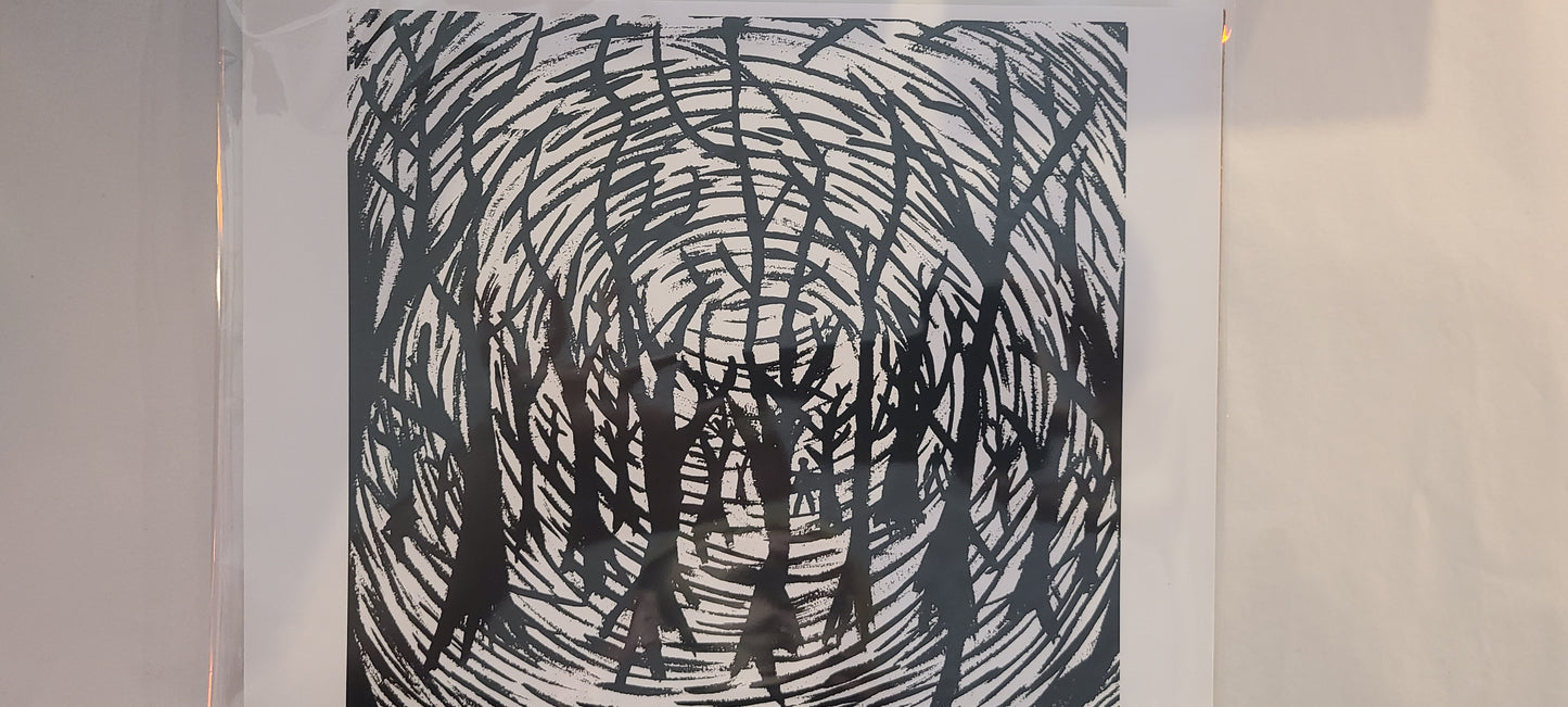 Black white woods spiral