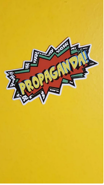 Comic propaganda sticker