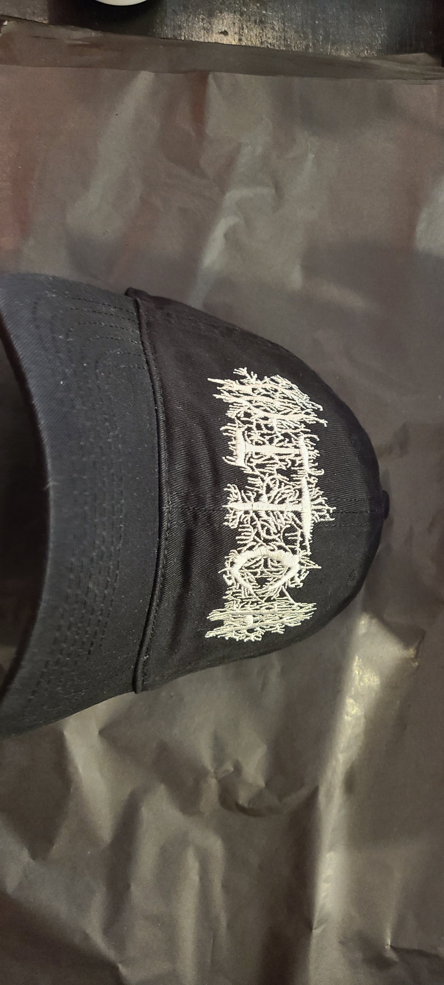 Metal font WITCH wood witch cornstalk font baseball cap