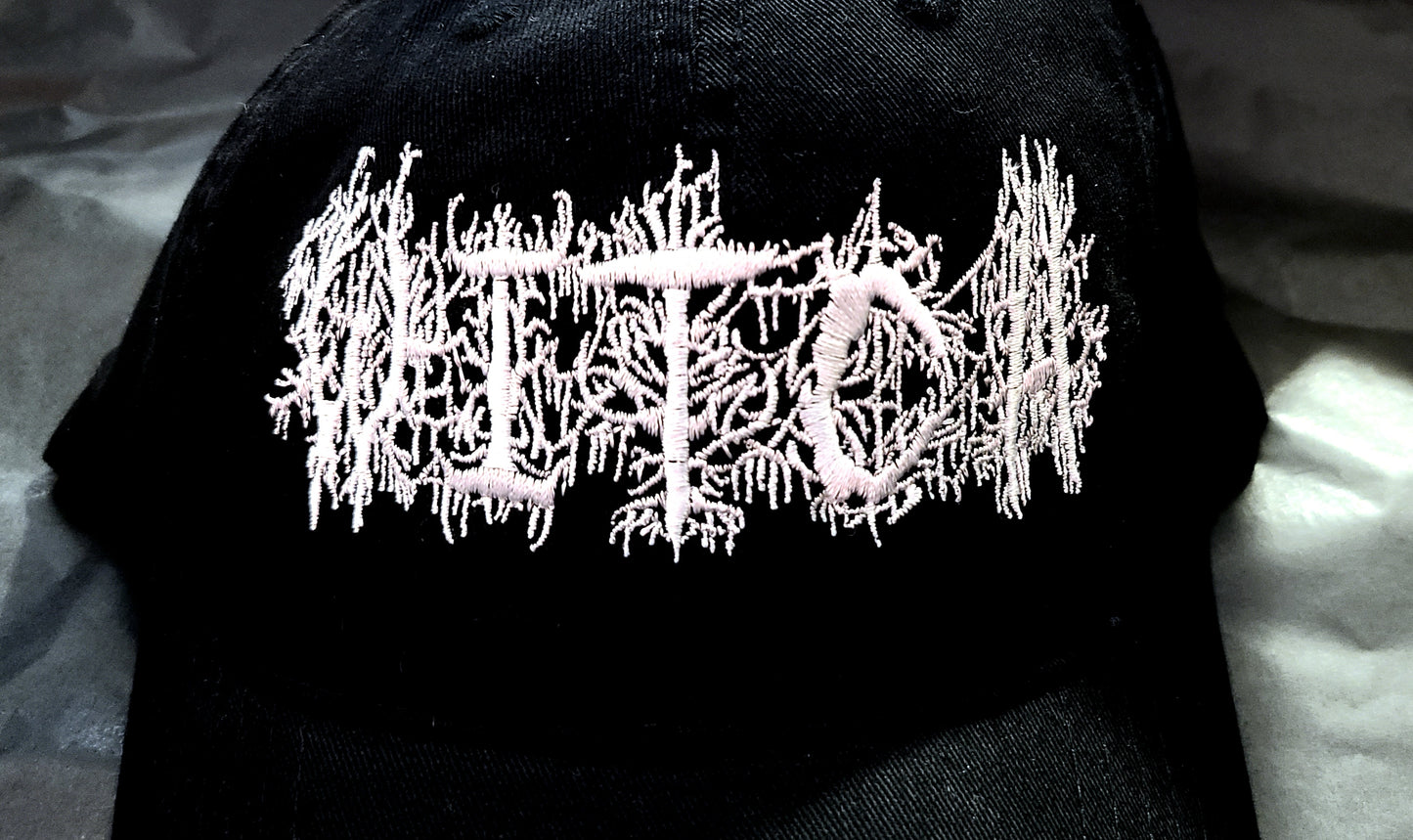 Metal font WITCH wood witch cornstalk font baseball cap