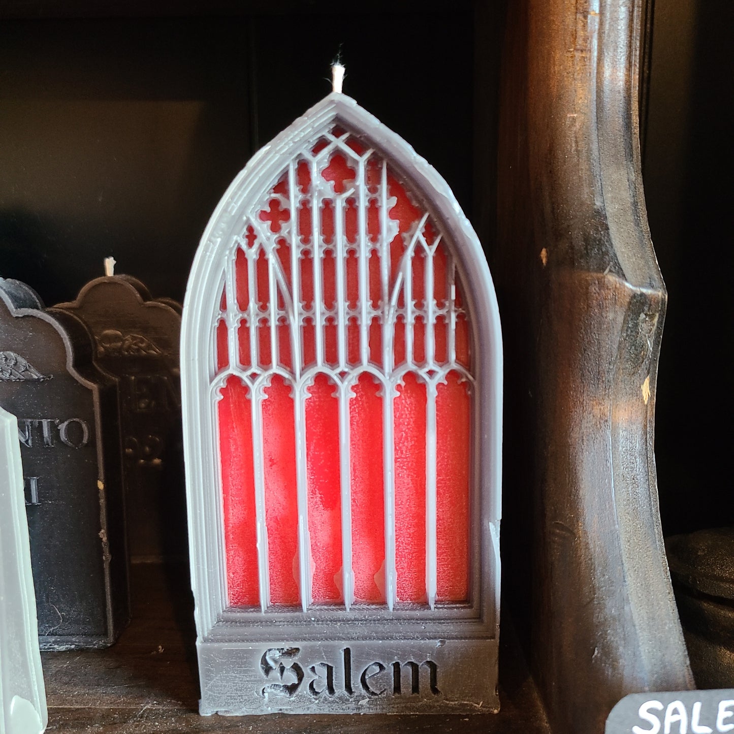 Salem witch museum window candle