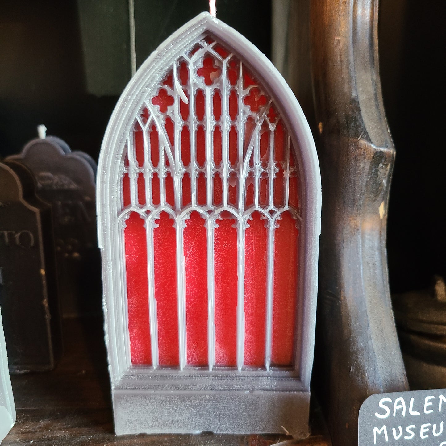 Salem witch museum window candle