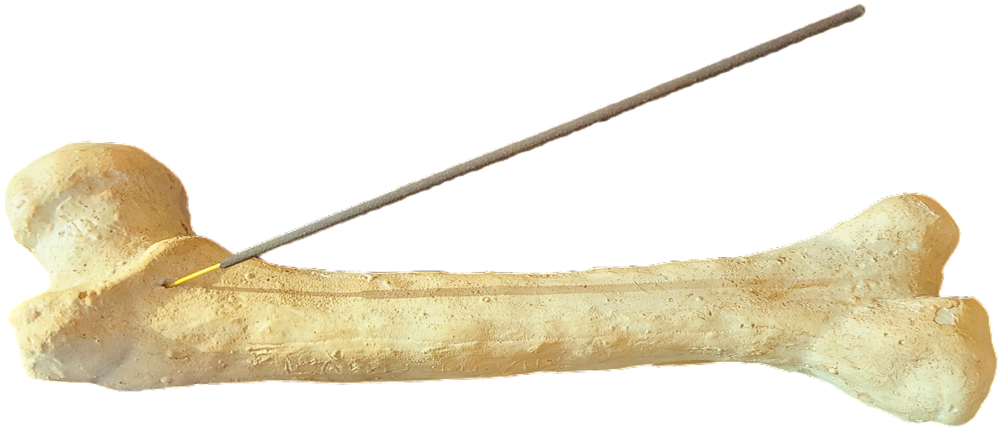 Femur bone incense holder
