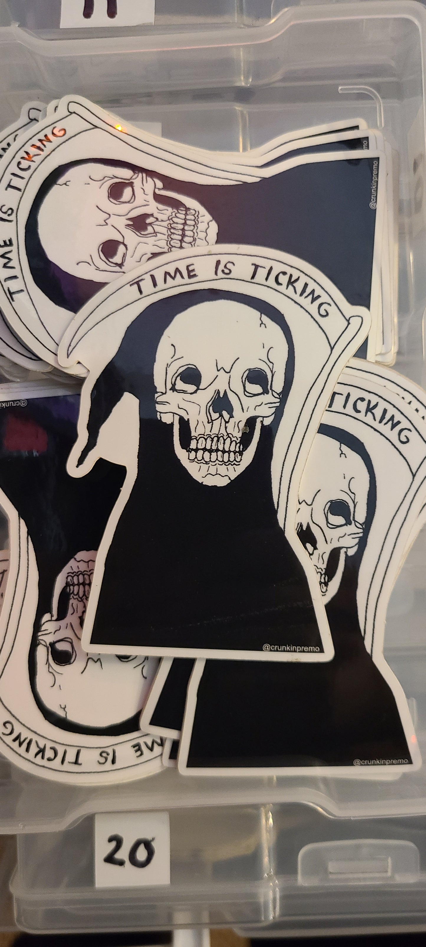 Time is ticking grim reaper sticker