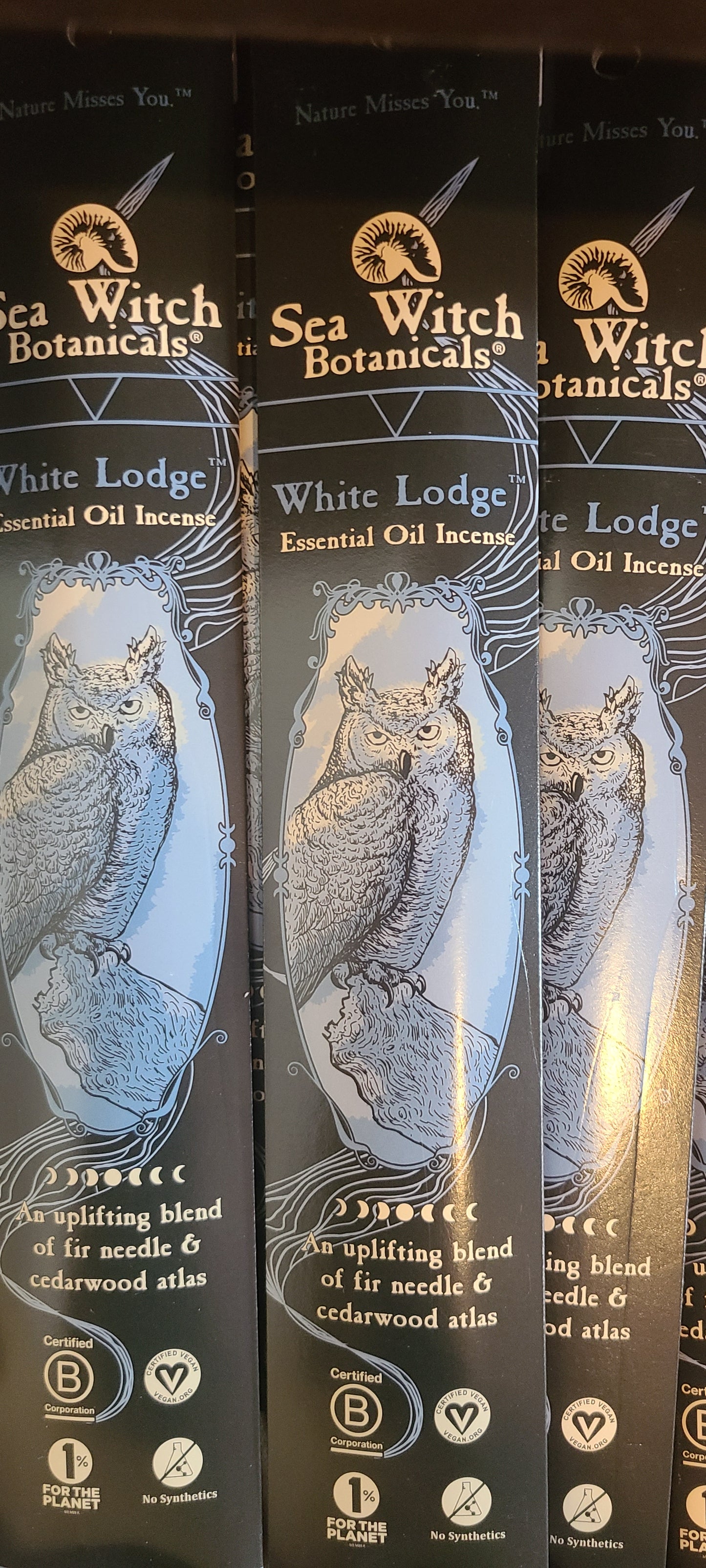 White Lodge Essential oil incense Sea witch botanicals Owl