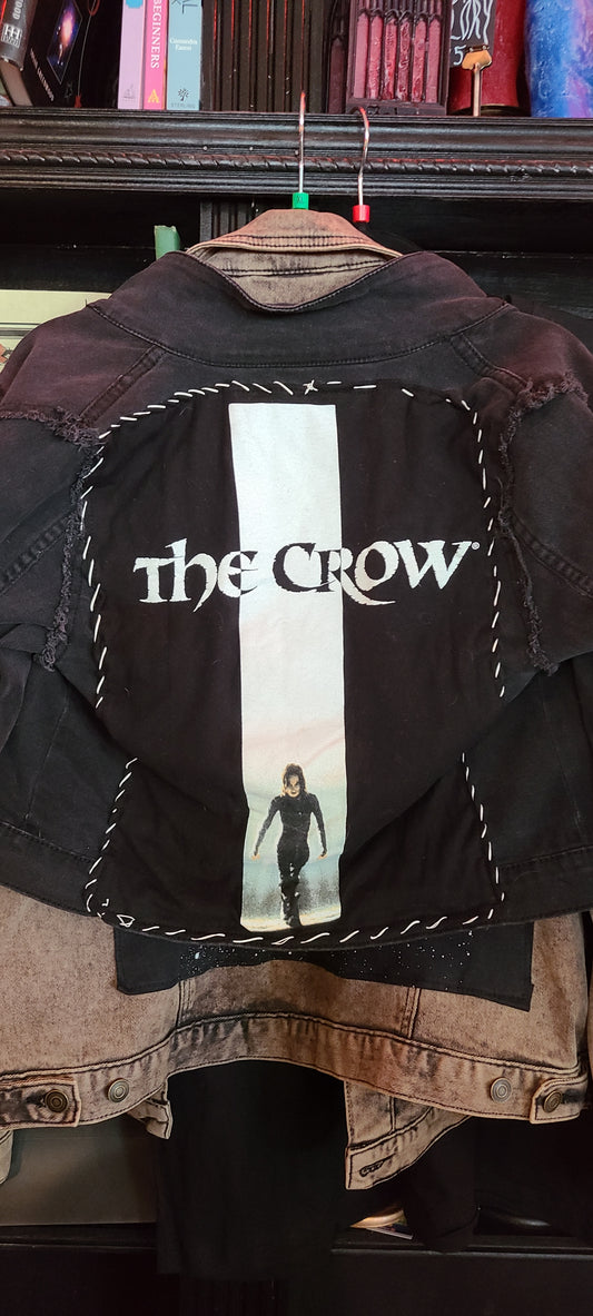 The crow hand stitched vintage jacket black M