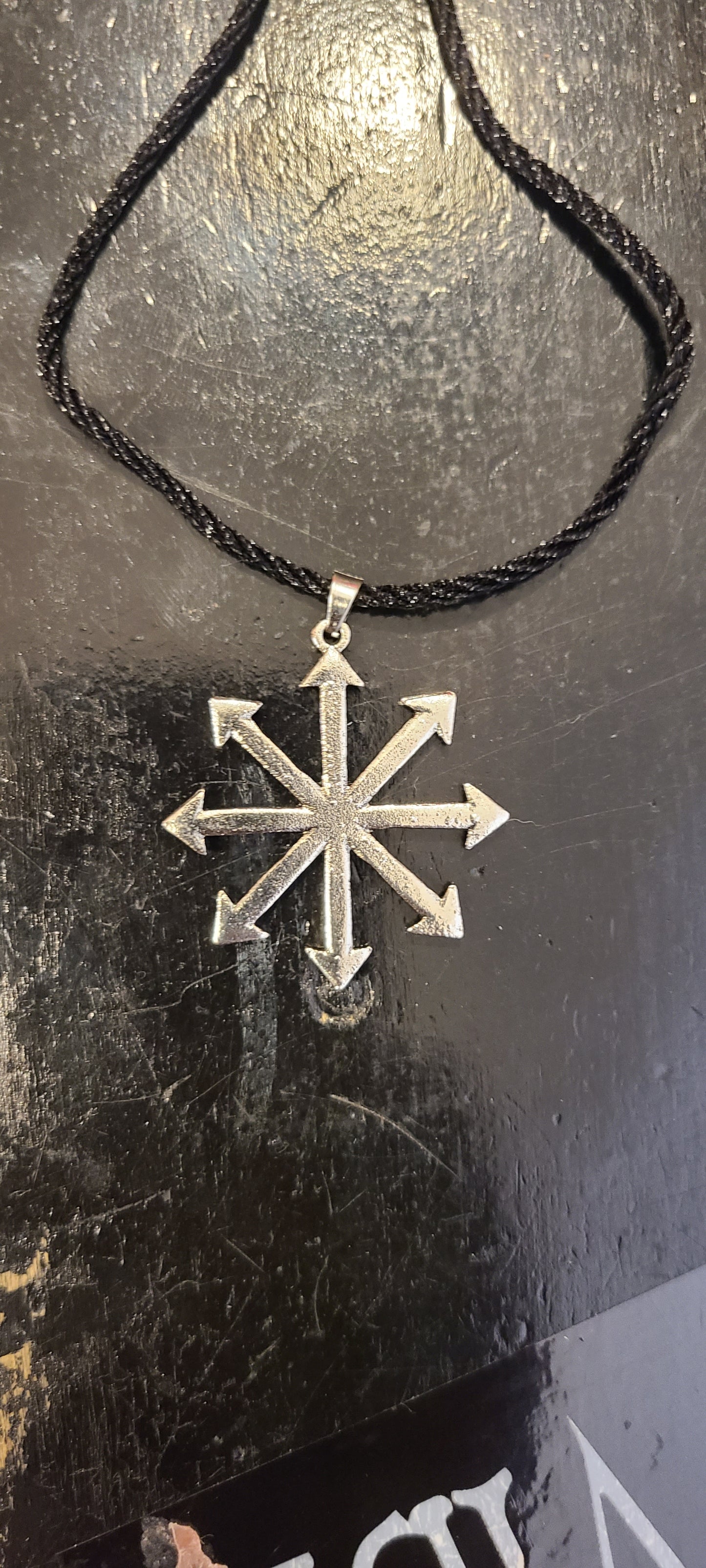 Chaos symbol 8 pointed star necklace