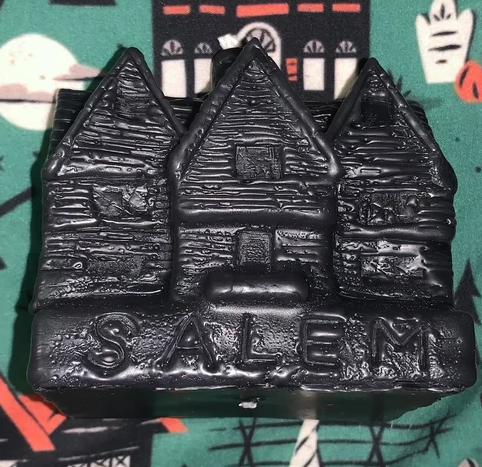 Salem witch house candle