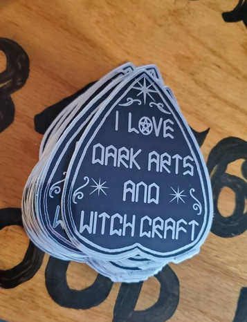 Halloween sticker "I love dark arts and witchcraft" planchette occult