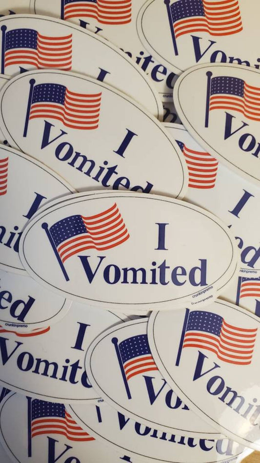 I VOmited voting sticker